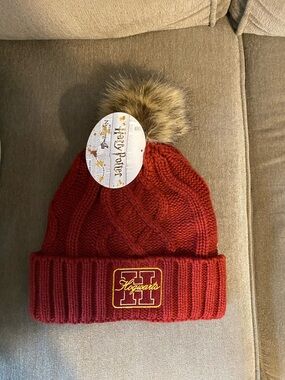 Maroon Pom Beanie Hat -